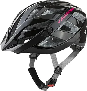 ALPINA PANOMA 2.0 - Optimal Anpassbarer. Belüfteter City & Touren Fahrradhelm Mit Fliegennetz & Nachrüstbarem LED Für Erwachsene. black-pink gloss. 56-59 cm