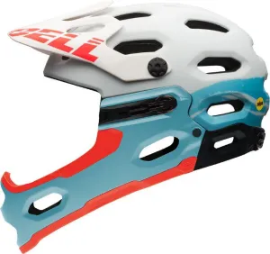 Bell Super 2R MIPS Full Face Helmet - Joyride - White-Glacier Blue Sonic