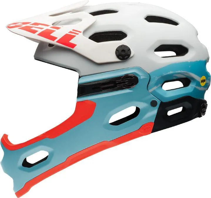 Bell Super 2R MIPS Full Face Helmet - Joyride - White-Glacier Blue Sonic