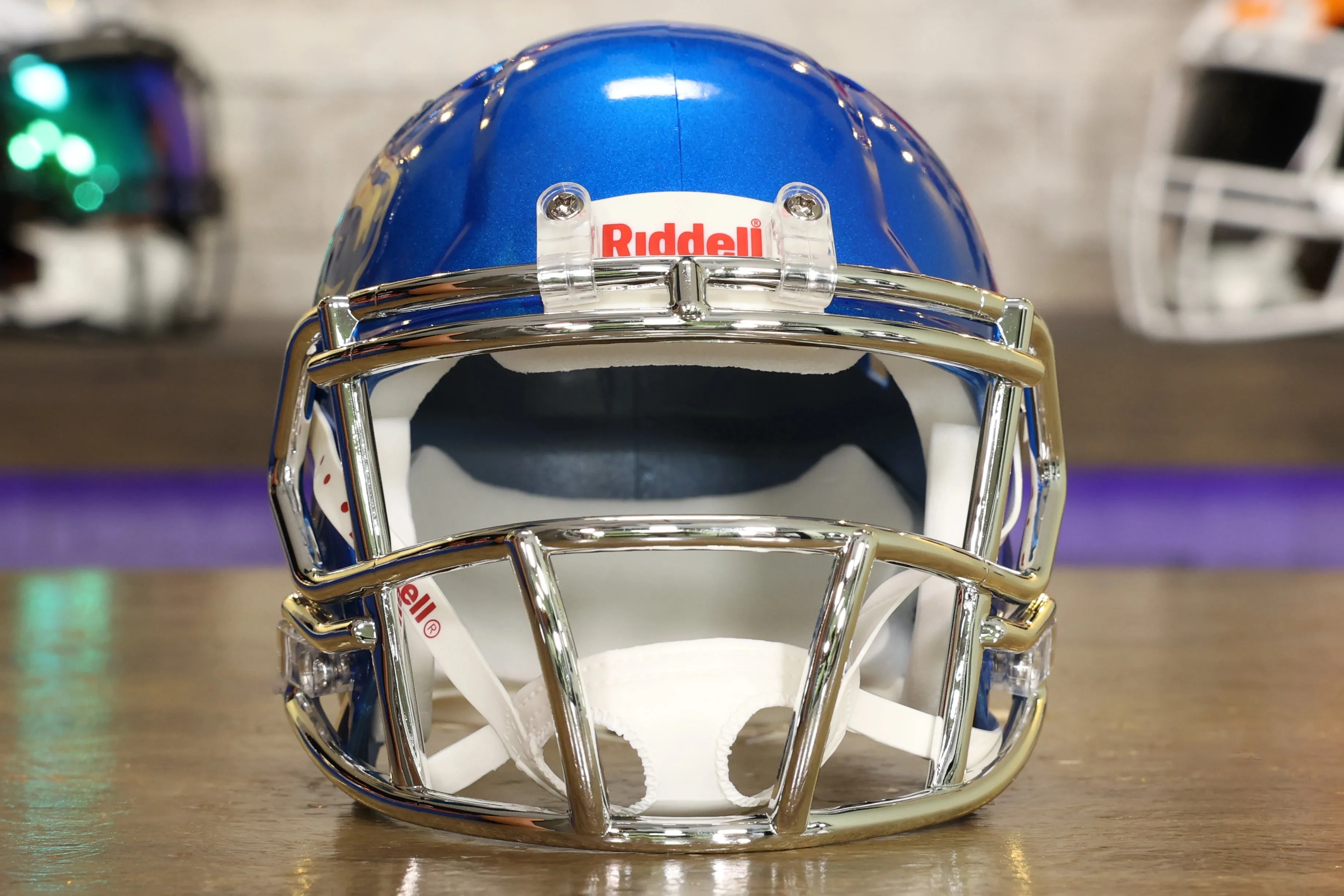 Boise State Broncos Riddell Speed Mini Helmet - Blue w/Chrome mask