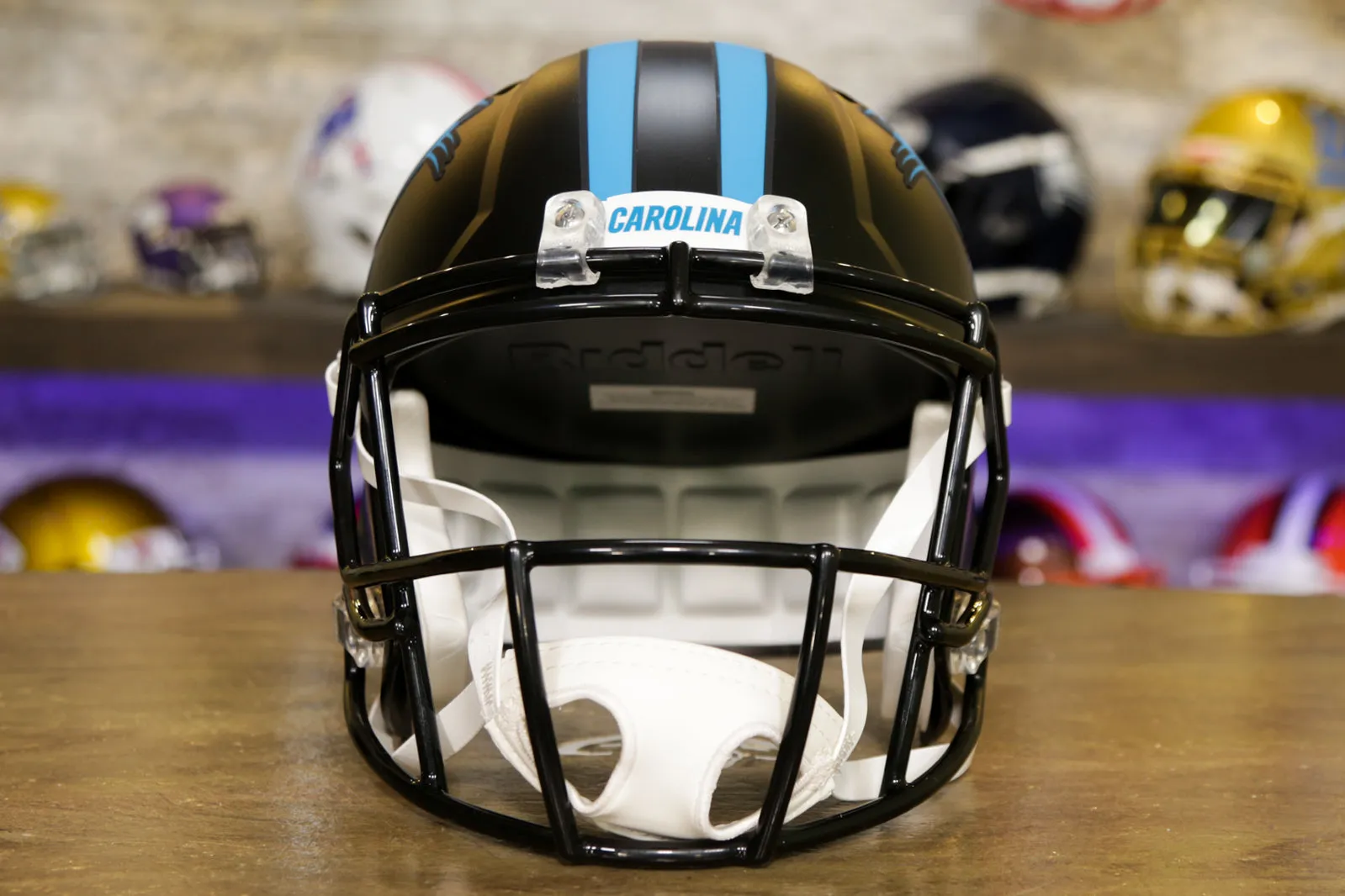 Carolina Panthers Riddell Speed Display Helmet - Black Alternate