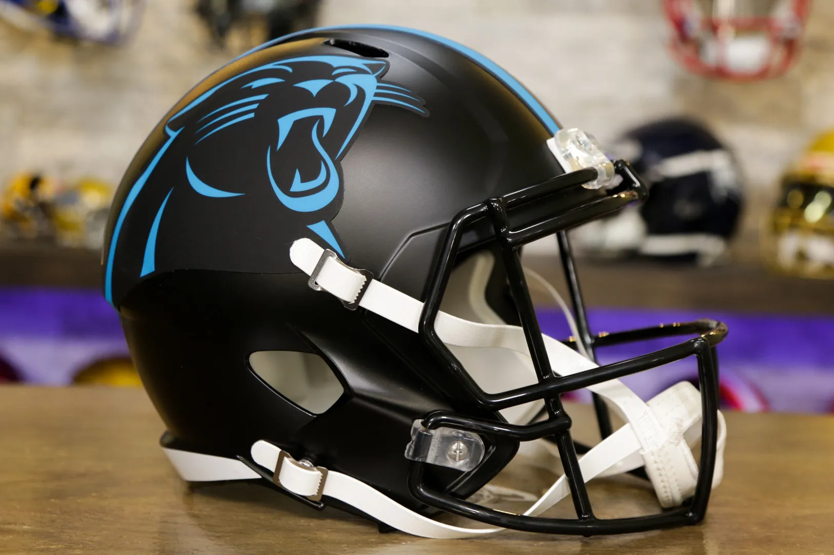 Carolina Panthers Riddell Speed Display Helmet - Black Alternate
