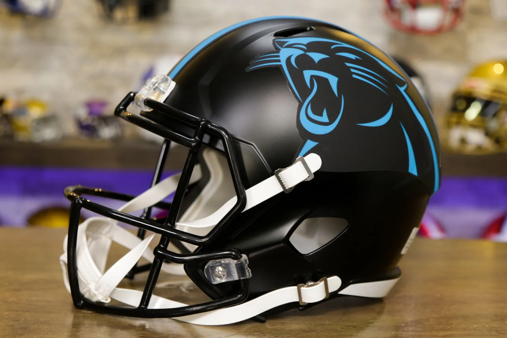 Carolina Panthers Riddell Speed Display Helmet - Black Alternate
