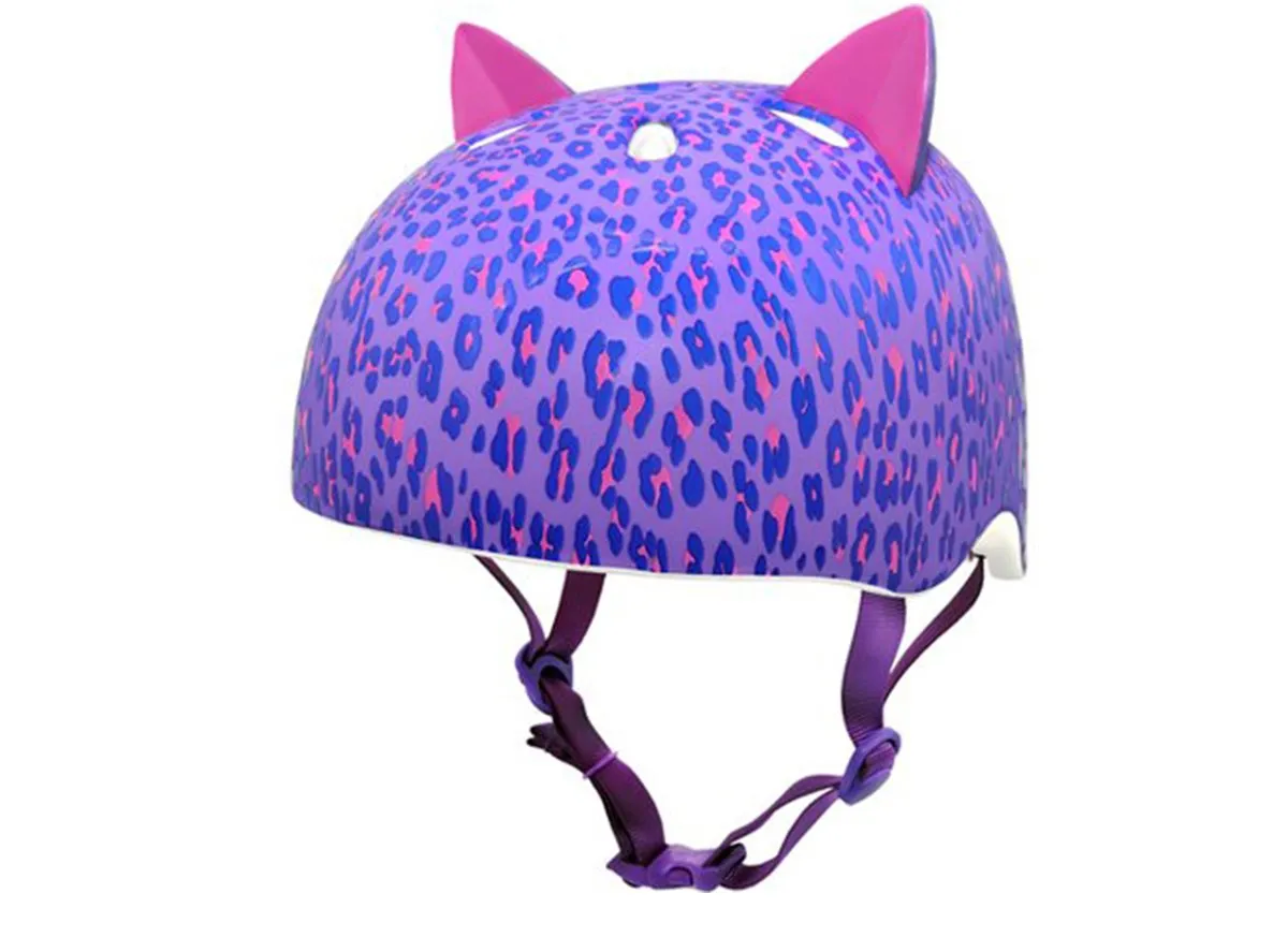 C.Preme Krash Youth Helmet - 8 Plus - Leopard Kitty-Purple