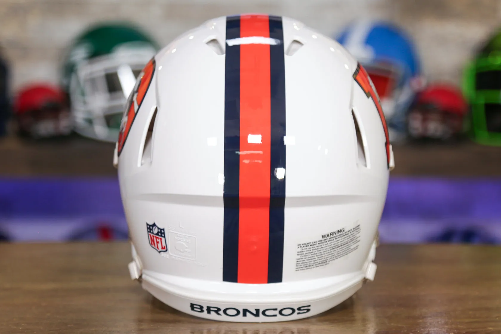 Denver Broncos Riddell Speed Authentic Helmet - Snowcapped Alternate