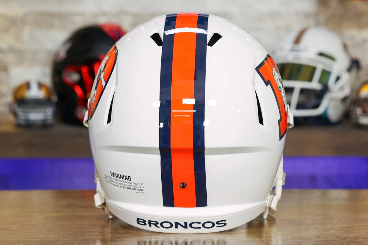 Denver Broncos Riddell Speed Display Helmet - Snowcapped Alternate