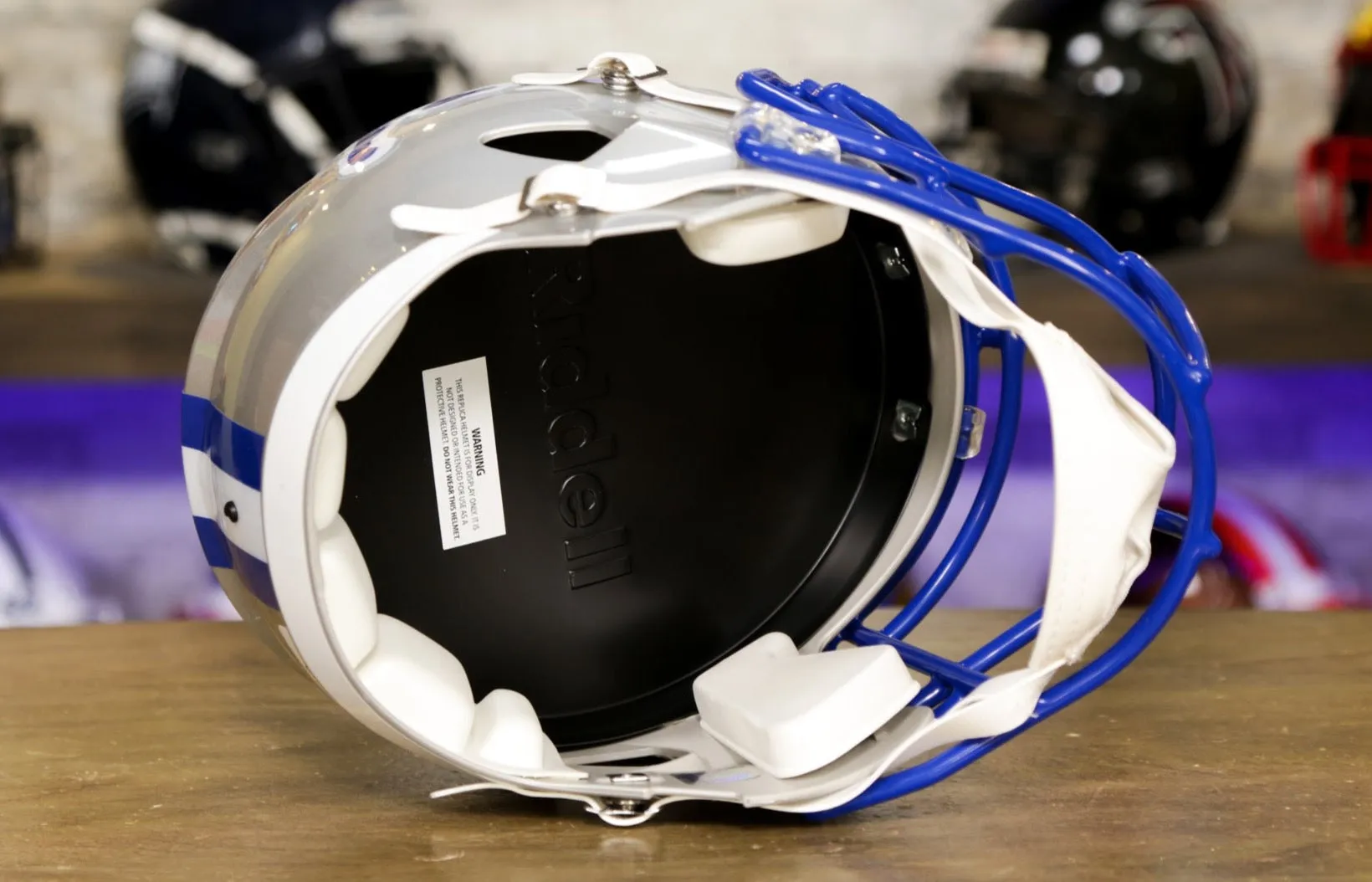 Detroit Lions Riddell Speed Display Helmet -  1983-2002 Throwback