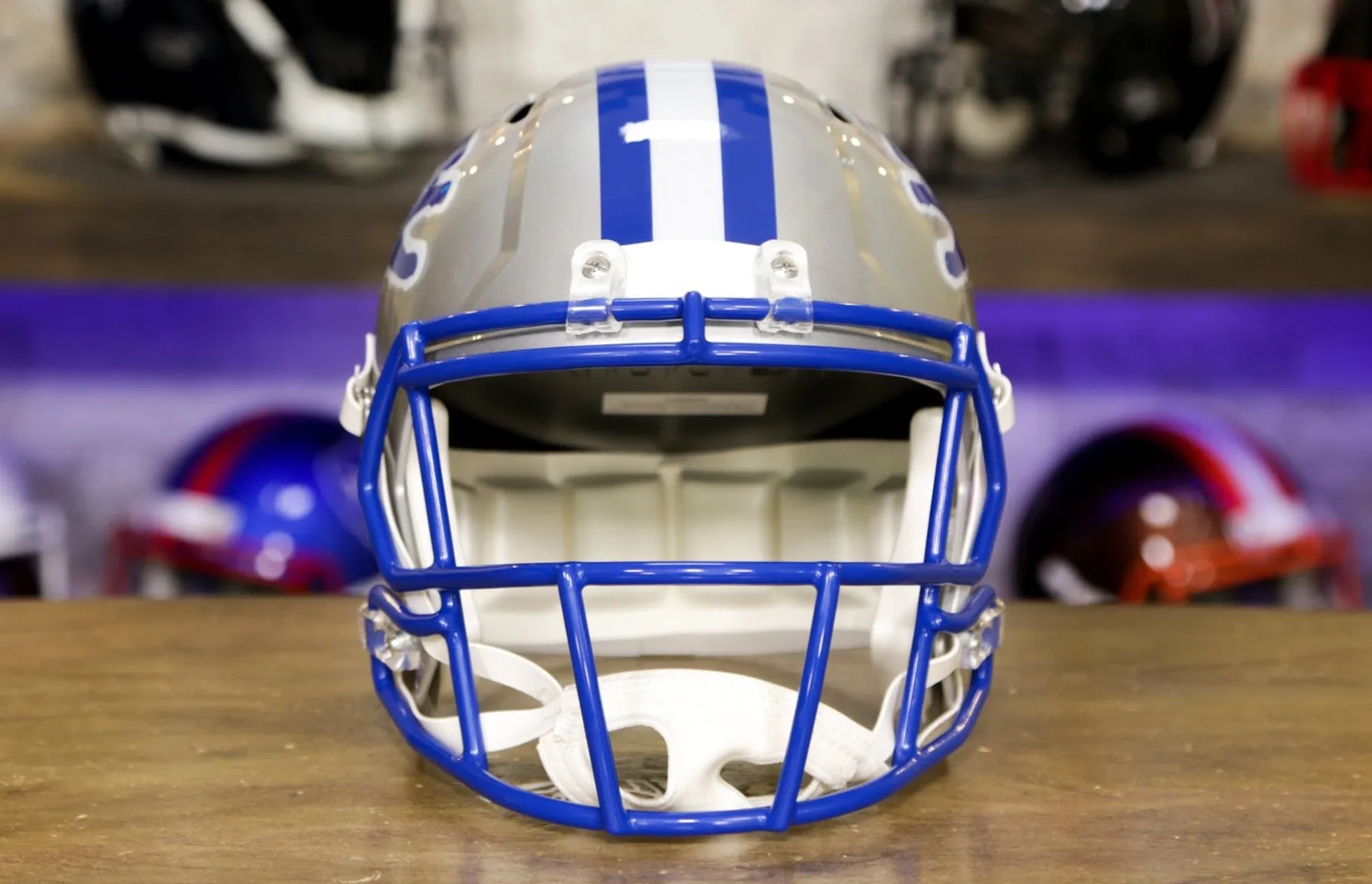 Detroit Lions Riddell Speed Display Helmet -  1983-2002 Throwback