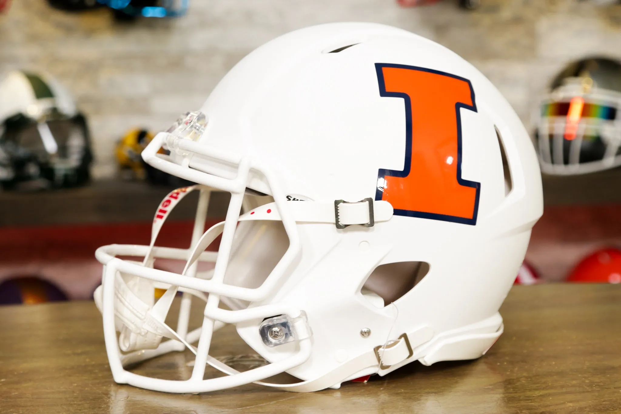 Illinois Fighting Illini Riddell Speed Authentic Helmet - Matte White
