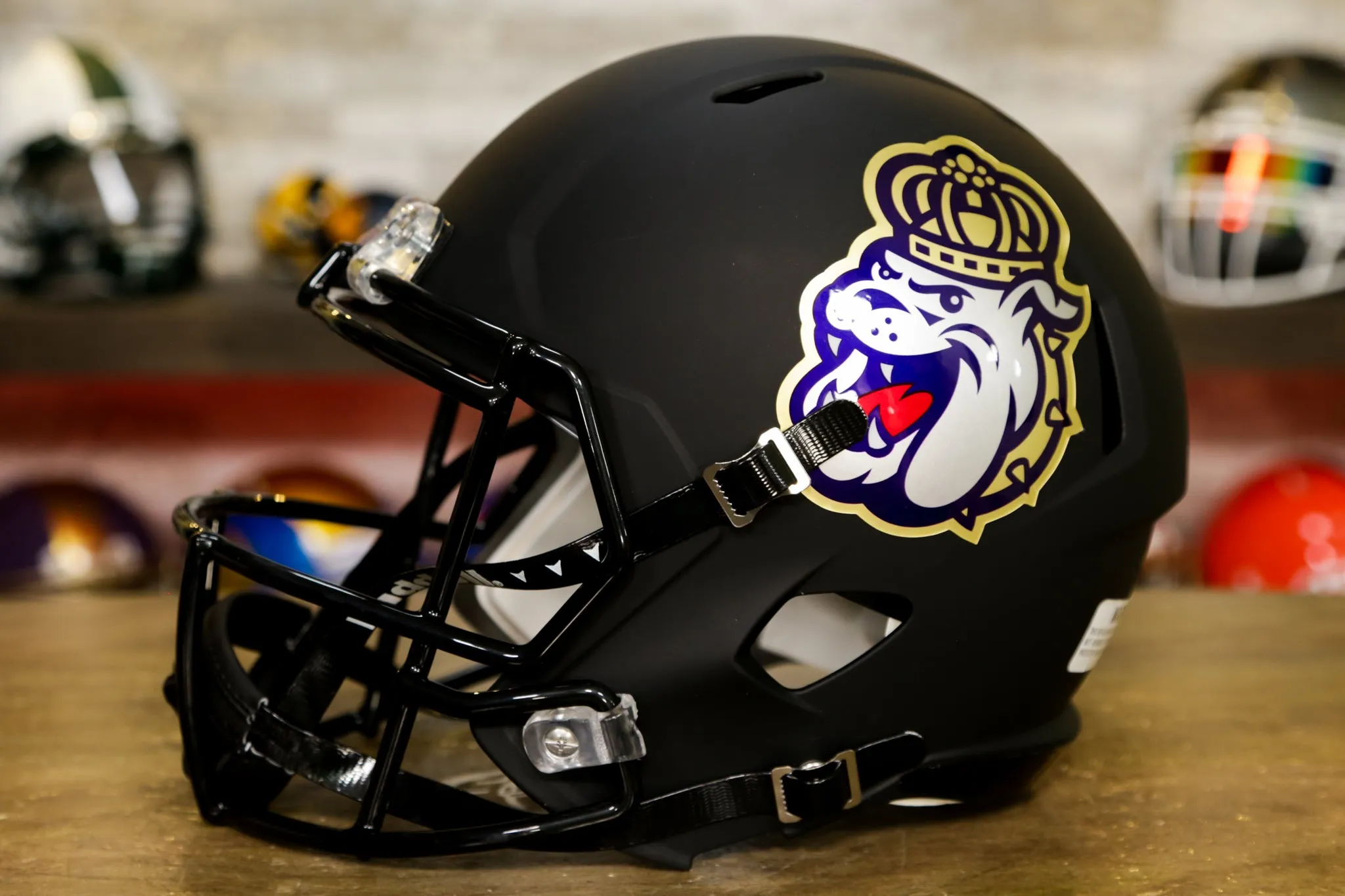 James Madison Dukes Riddell Speed Display Helmet