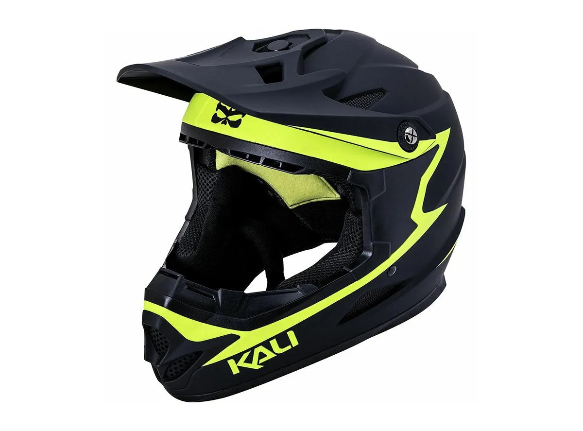 Kali Zoka Full Face Helmet - Rekoning - Youth - Matt Black-Fluo Yellow