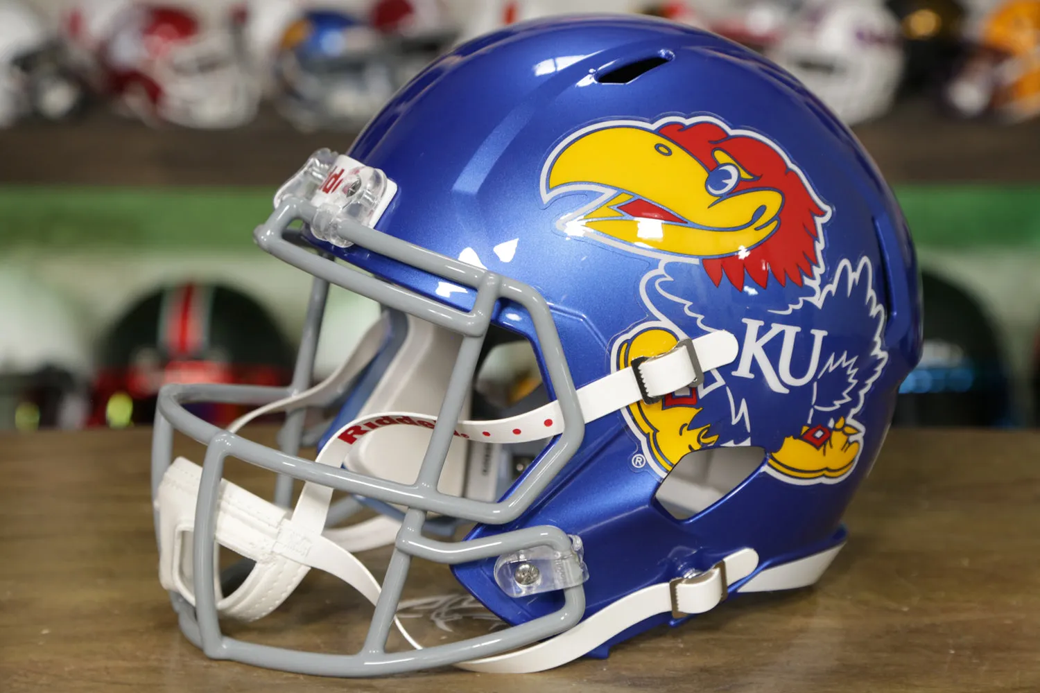 Kansas Jayhawks Riddell Speed Display Helmet - Oversized Big Jay