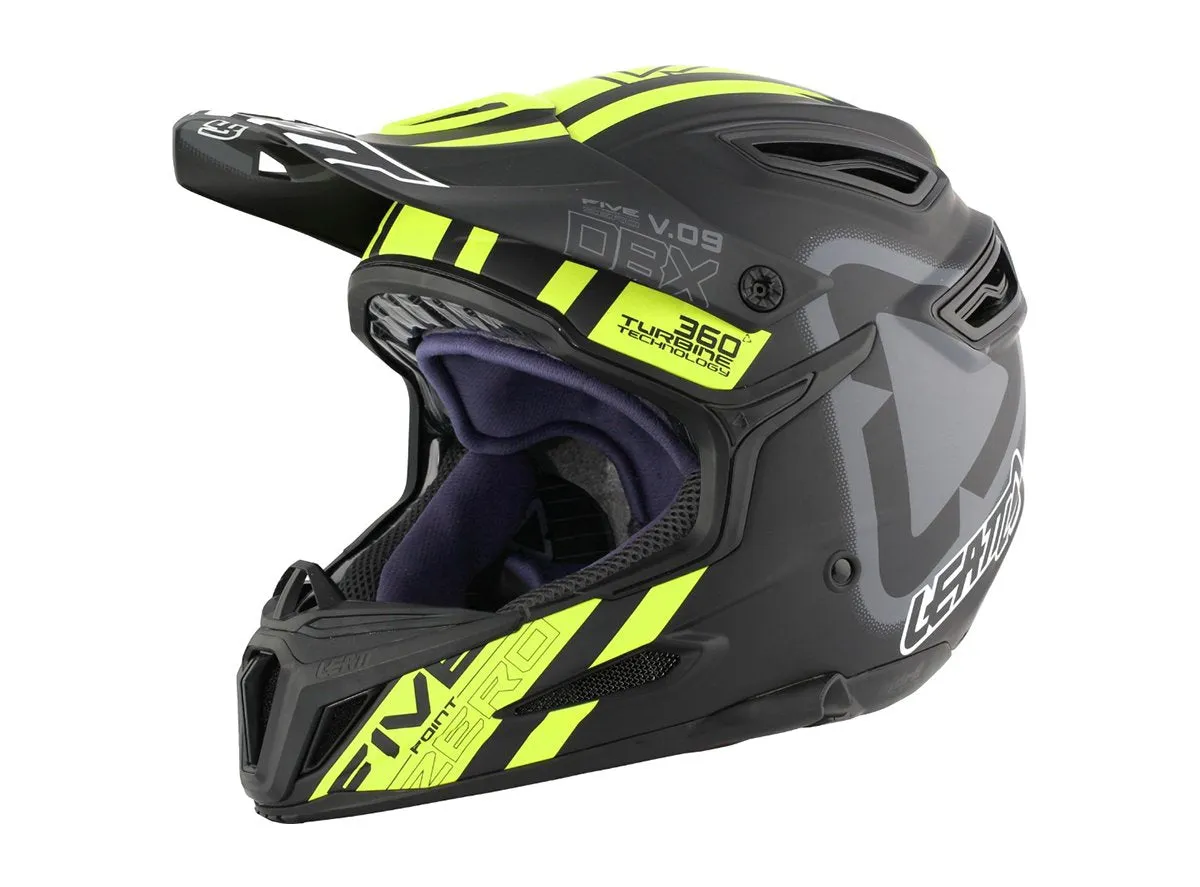 Leatt DBX 5.0 V09 Full Face Helmet - Black-Yellow
