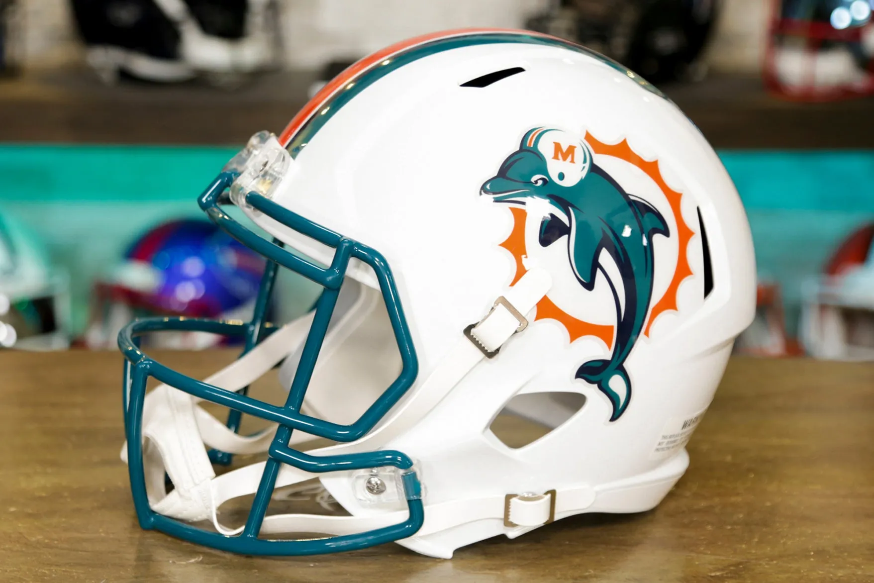 Miami Dolphins Riddell Speed Display Helmet - 1996-2012 Throwback