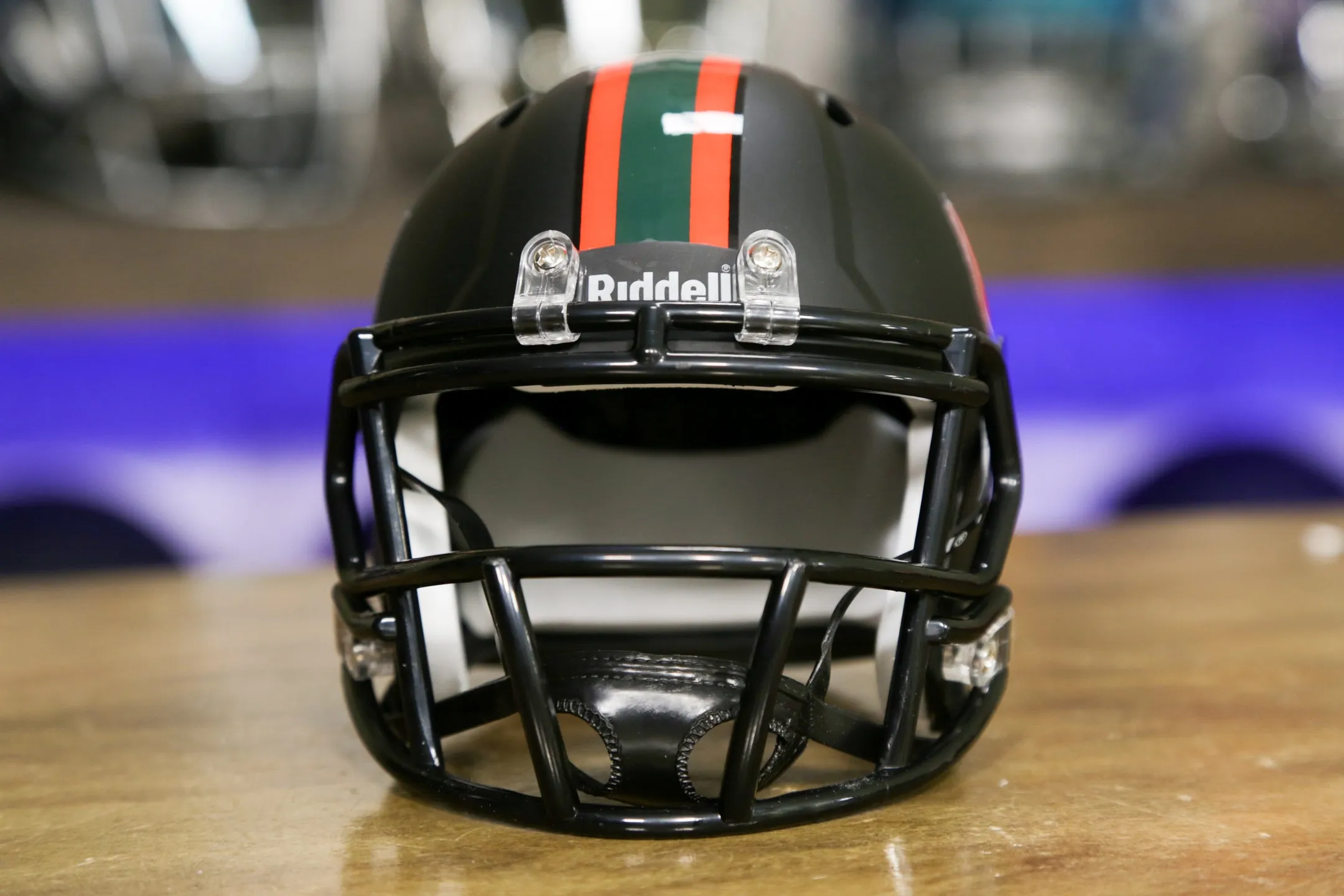 Miami Hurricanes Riddell Speed Mini Helmet - Miami Nights