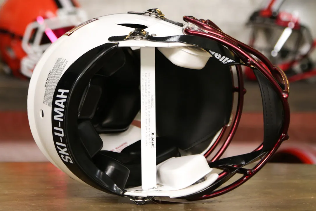 Minnesota Golden Gophers Riddell Speed Authentic Helmet - White w/Chrome Red