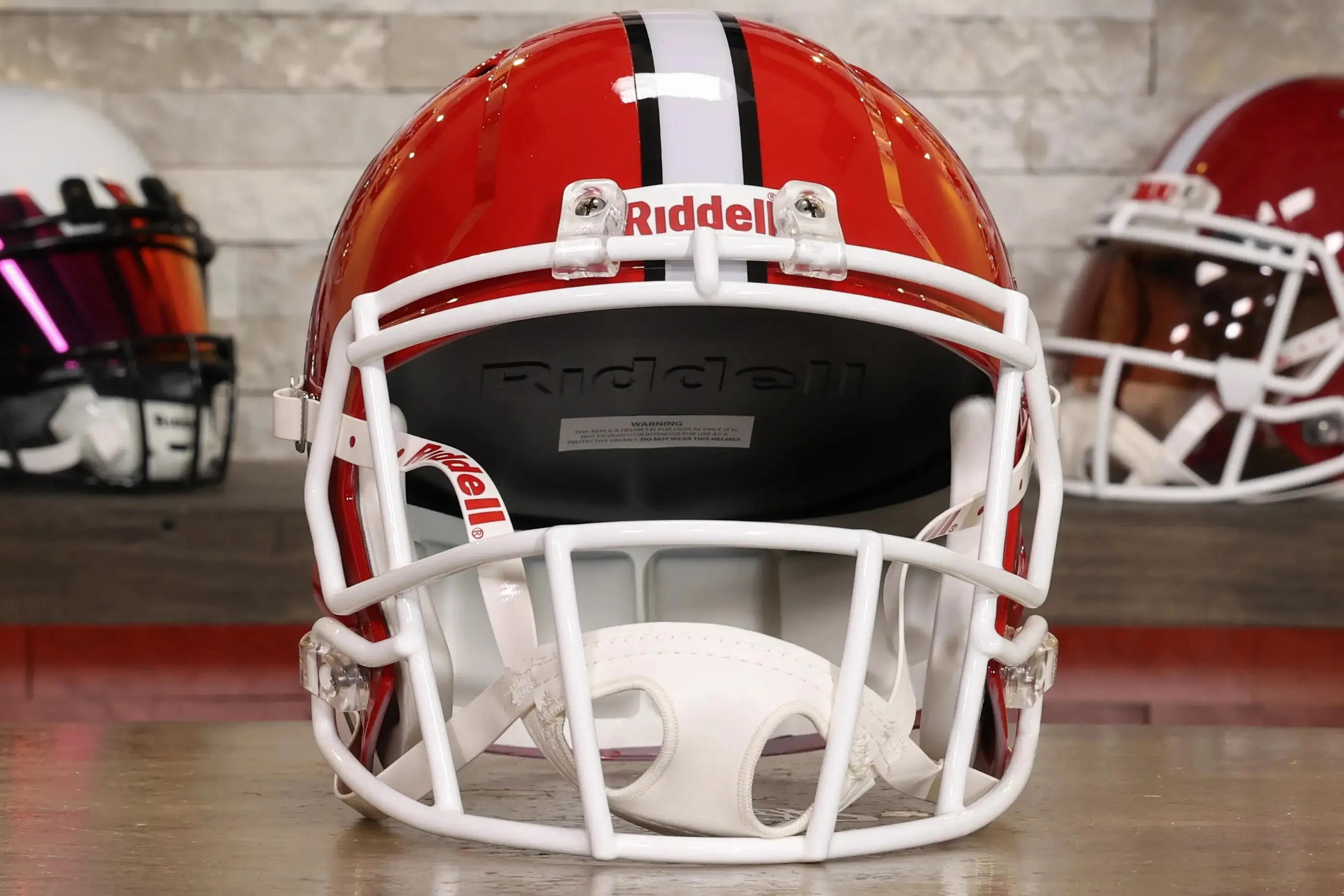 NC State Wolfpack Riddell Speed Display Helmet - Red Script
