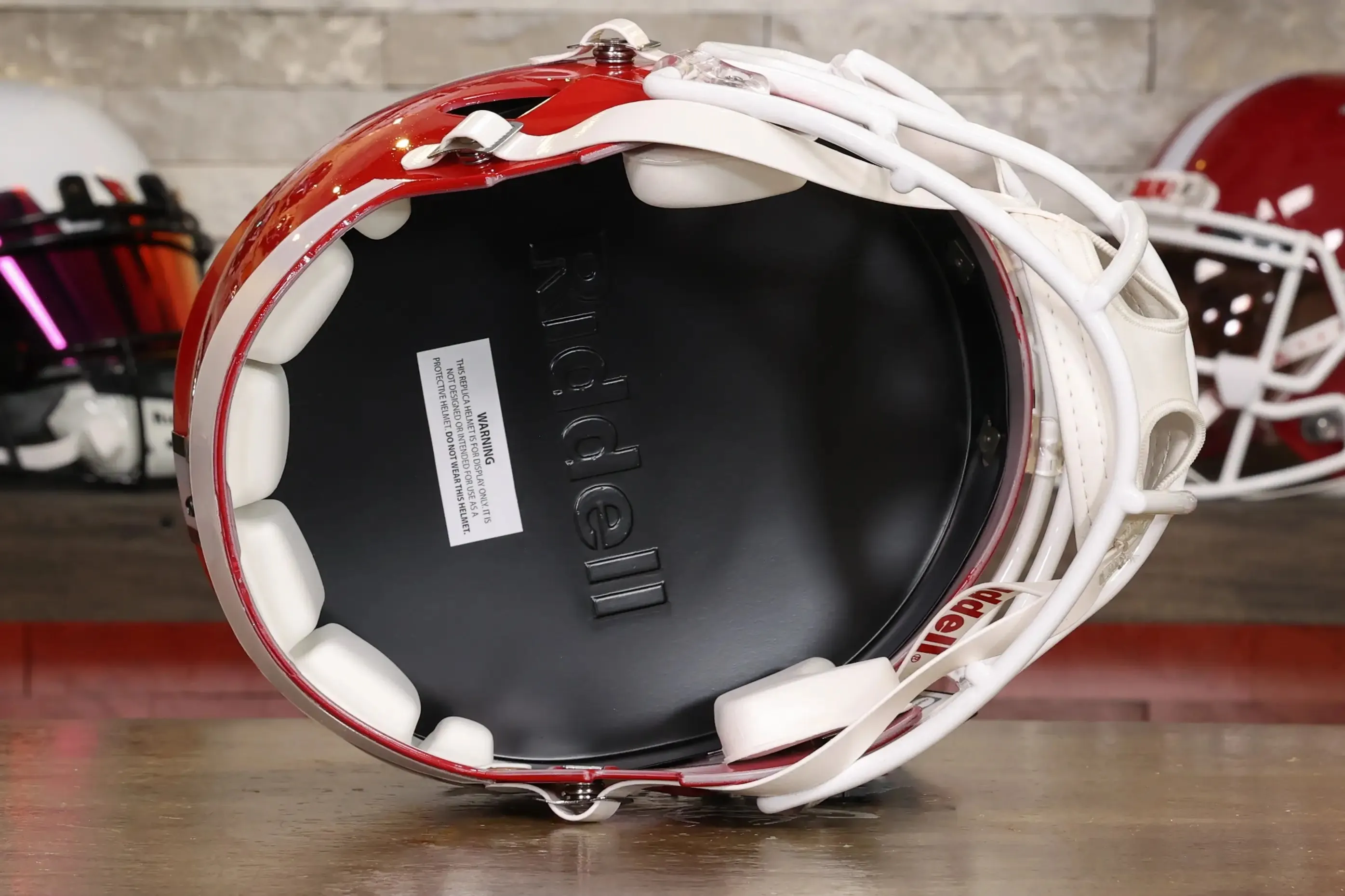 NC State Wolfpack Riddell Speed Display Helmet - Red Script