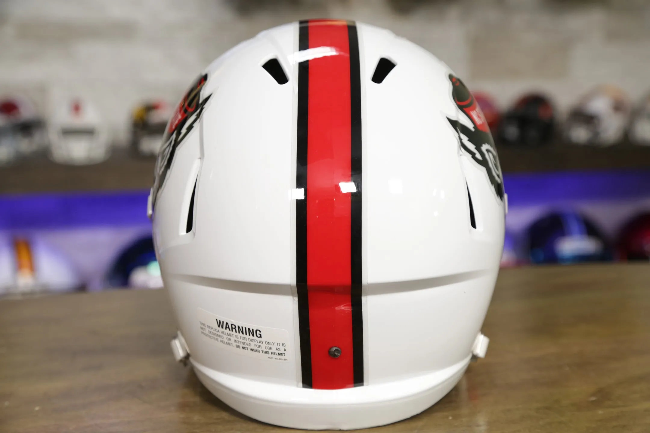 NC State Wolfpack Riddell Speed Display Helmet - White Tuffy