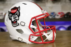 NC State Wolfpack Riddell Speed Display Helmet - White Tuffy