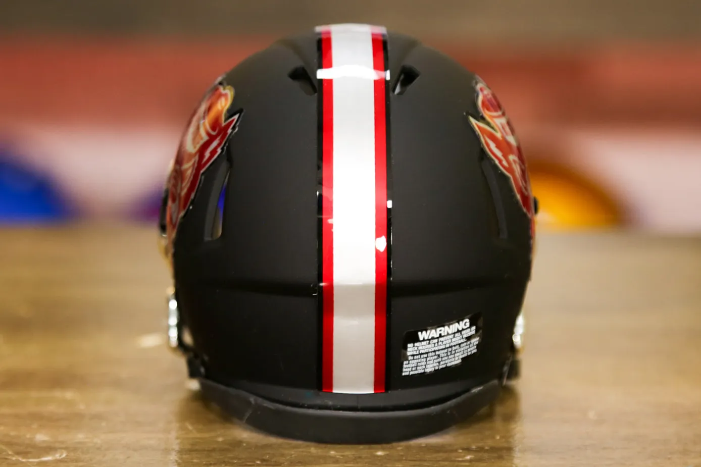 NC State Wolfpack Riddell Speed Mini Helmet - Matte Black w/ Red Chrome