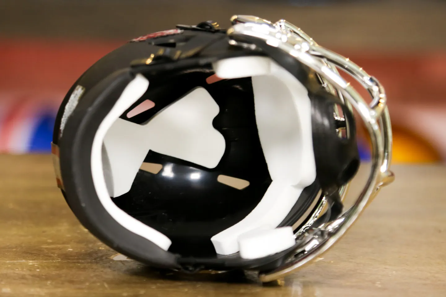 NC State Wolfpack Riddell Speed Mini Helmet - Matte Black w/ Red Chrome