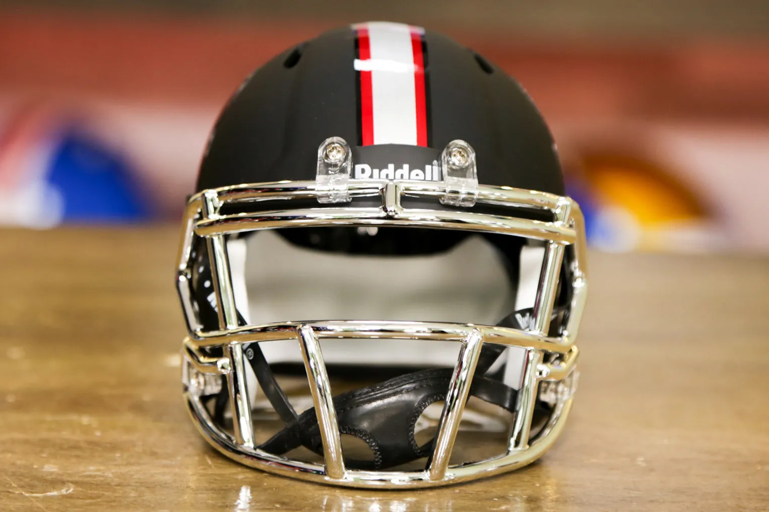 NC State Wolfpack Riddell Speed Mini Helmet - Matte Black w/ Red Chrome
