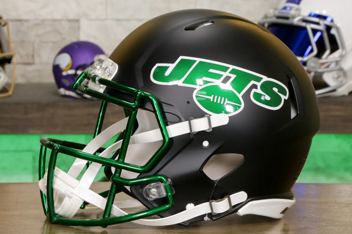 New York Jets Riddell Authentic Helmet - Stealth Black Alternate