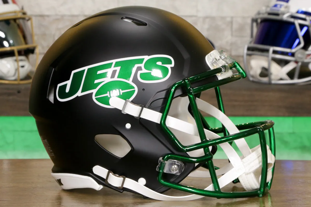 New York Jets Riddell Authentic Helmet - Stealth Black Alternate