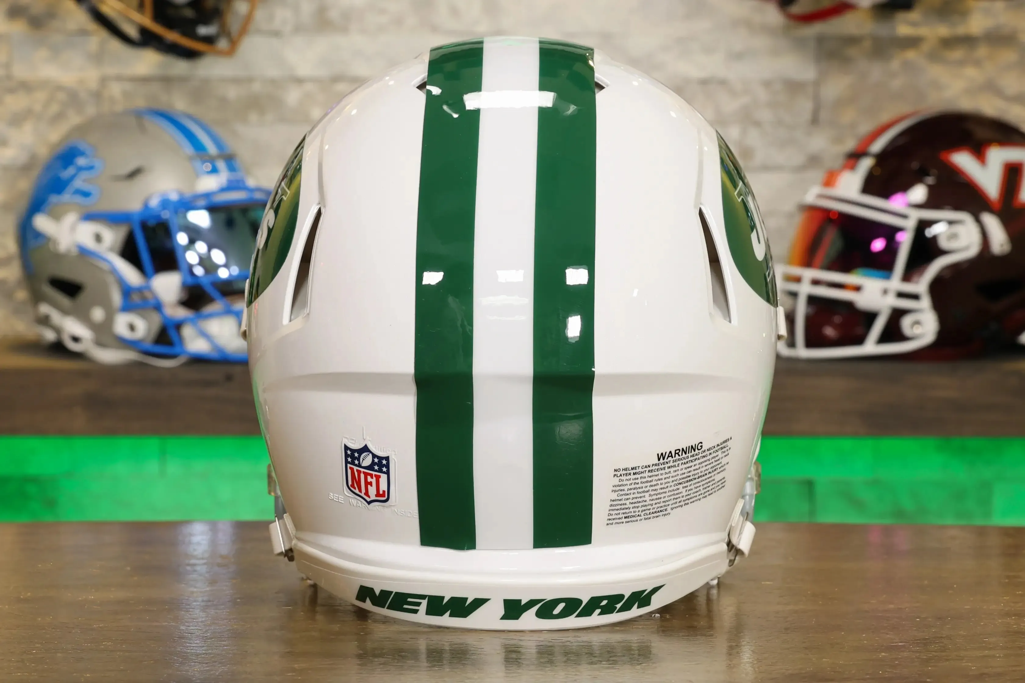 New York Jets Riddell Speed Authentic Helmet - Classic White Alternate