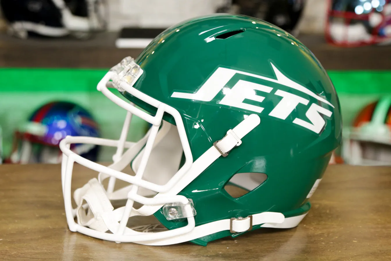 New York Jets Riddell Speed Display Helmet - 1978-1989 Throwback