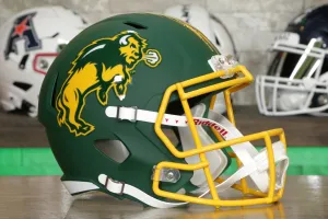 North Dakota State Bison Riddell Speed Display Helmet - Matte Green