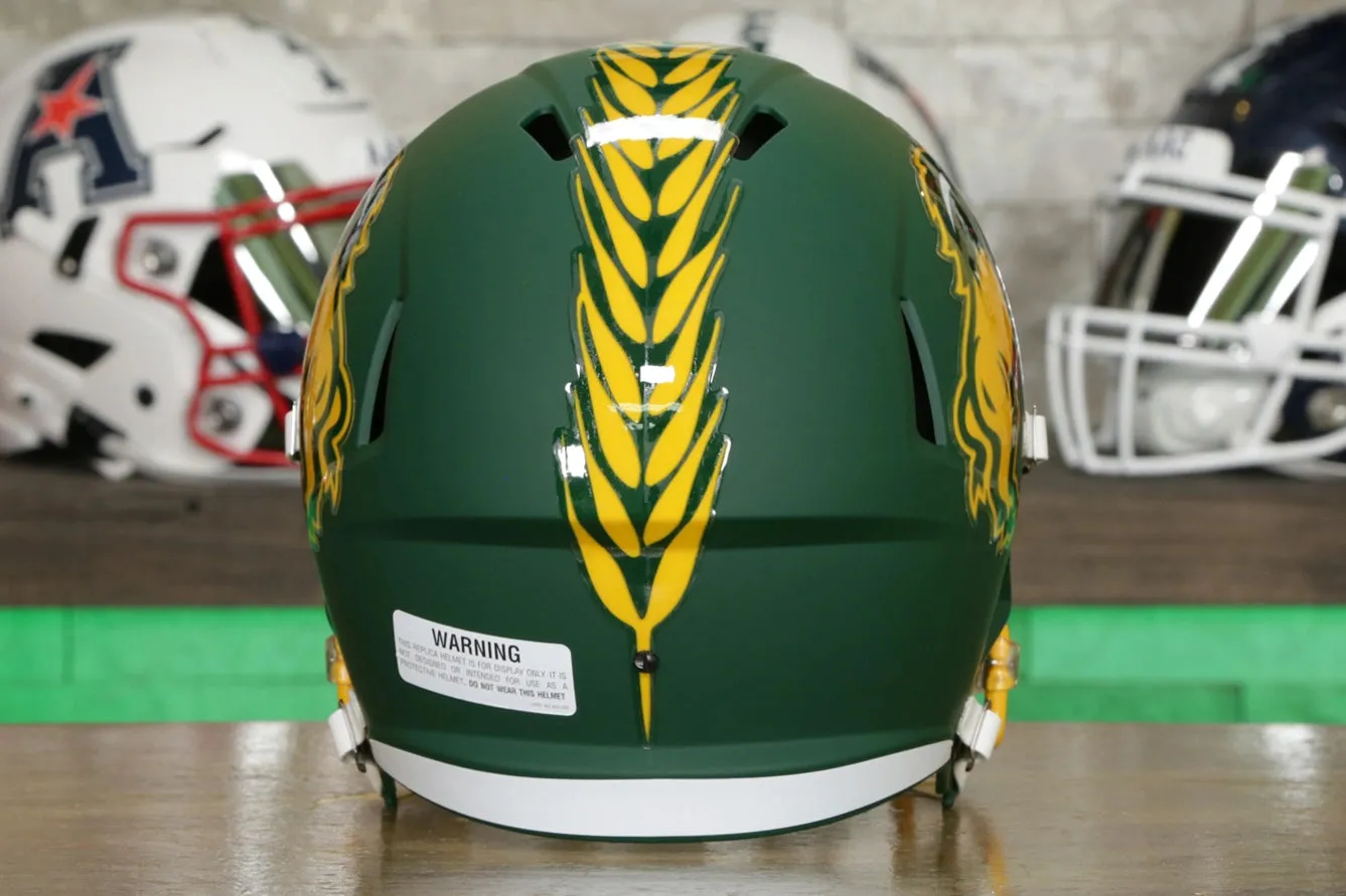 North Dakota State Bison Riddell Speed Display Helmet - Matte Green