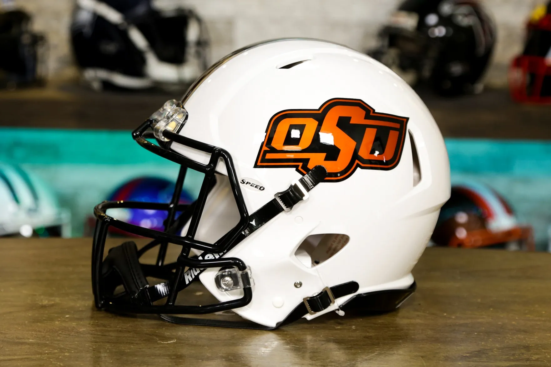 Oklahoma State Cowboys Riddell Speed Authentic Helmet - Chrome Orange Decals