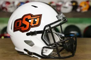Oklahoma State Cowboys Riddell Speed Display Helmet - Chrome Orange Decals