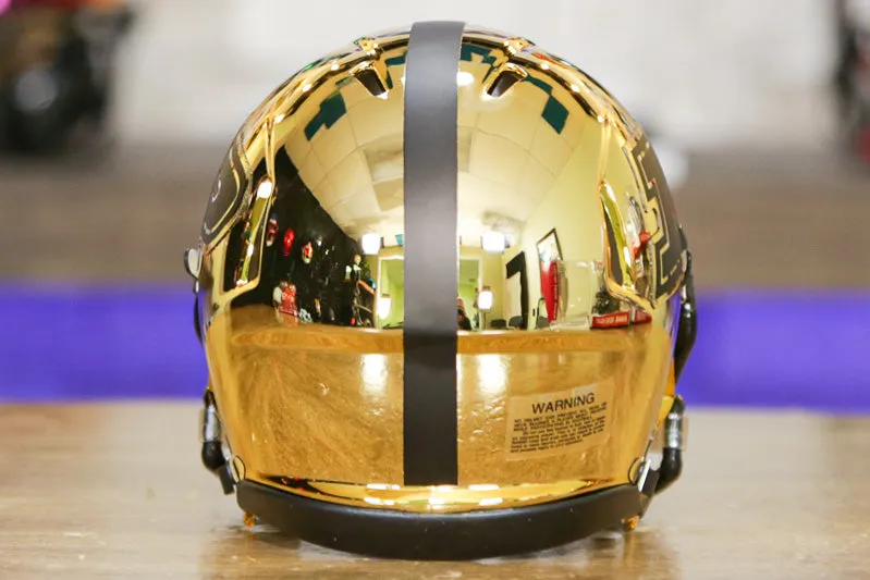 Purdue Boilermakers Riddel Speed Mini Helmet - Gold Chrome