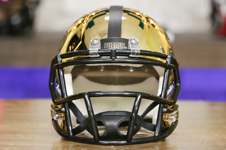 Purdue Boilermakers Riddel Speed Mini Helmet - Gold Chrome