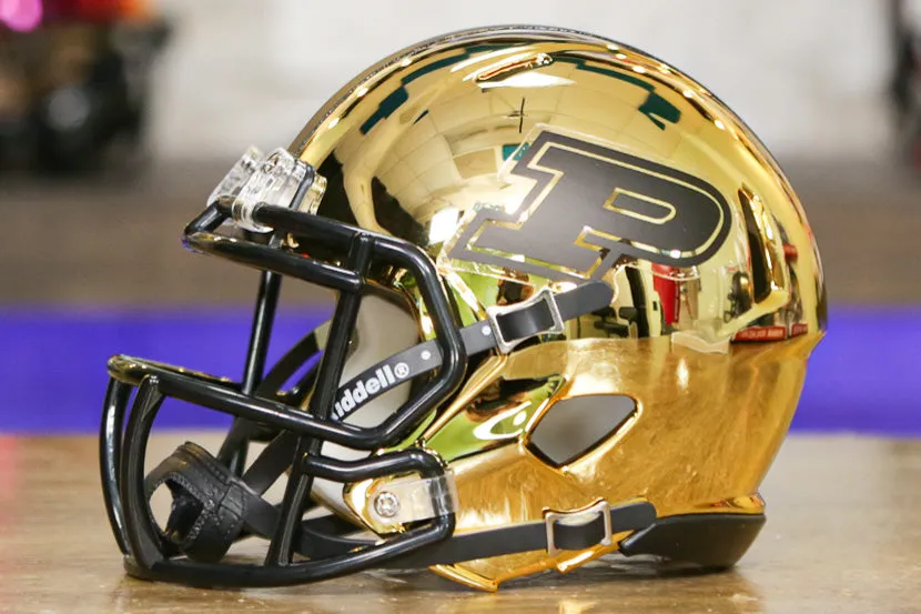 Purdue Boilermakers Riddel Speed Mini Helmet - Gold Chrome