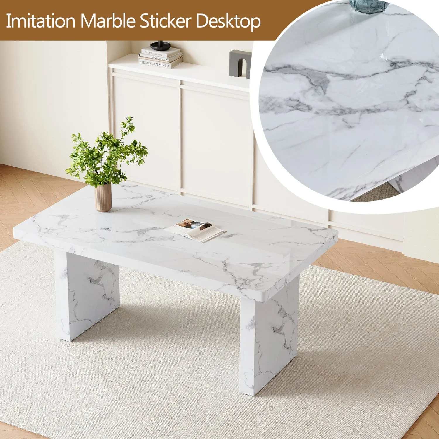 Streamdale White Marble Table & 4 Black PU Chairs - Silver Legs