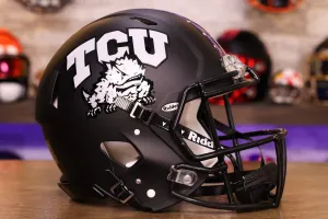 TCU Horned Frogs Riddell Speed Authentic Helmet - Matte Black