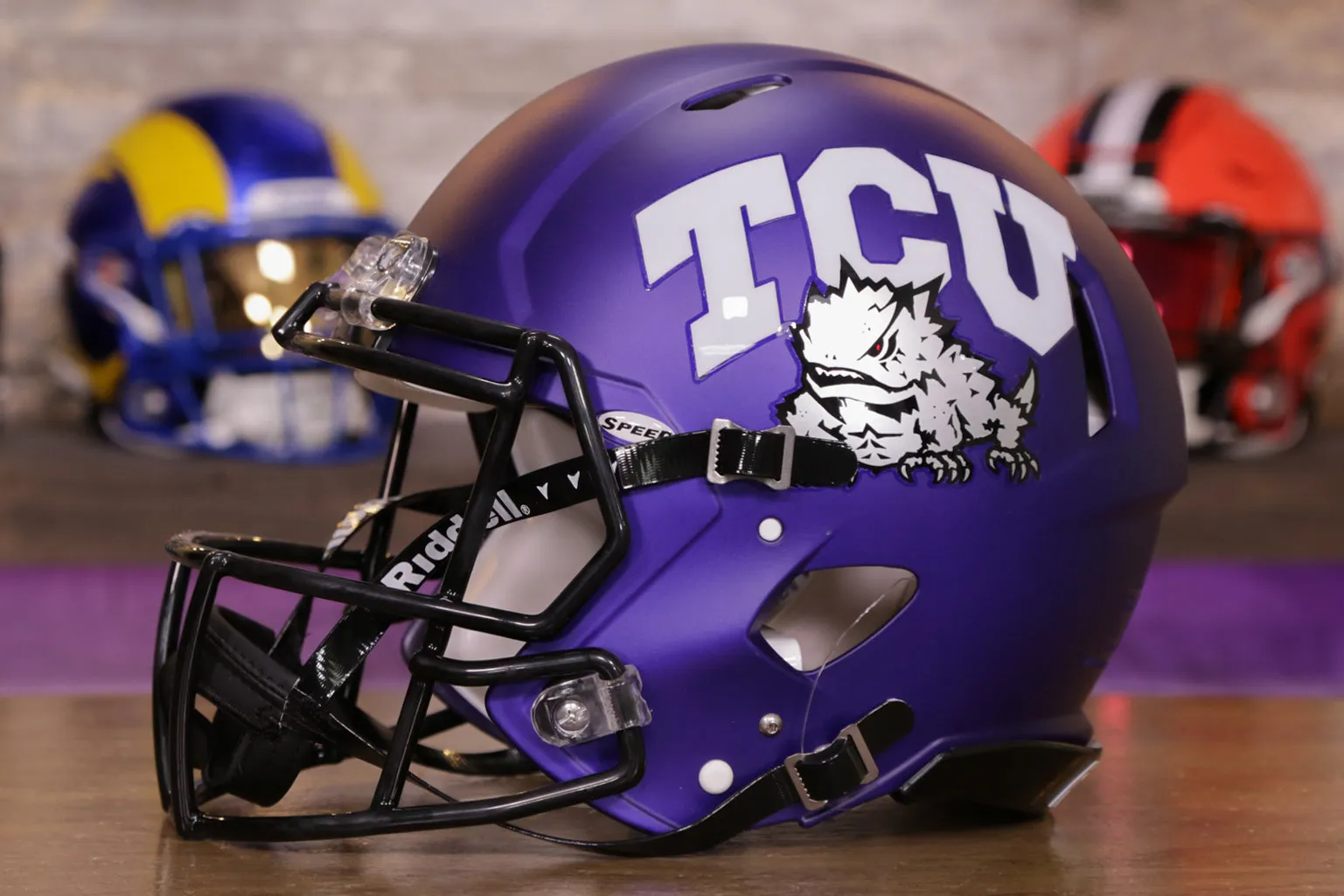 TCU Horned Frogs Riddell Speed Authentic Helmet - Satin Purple