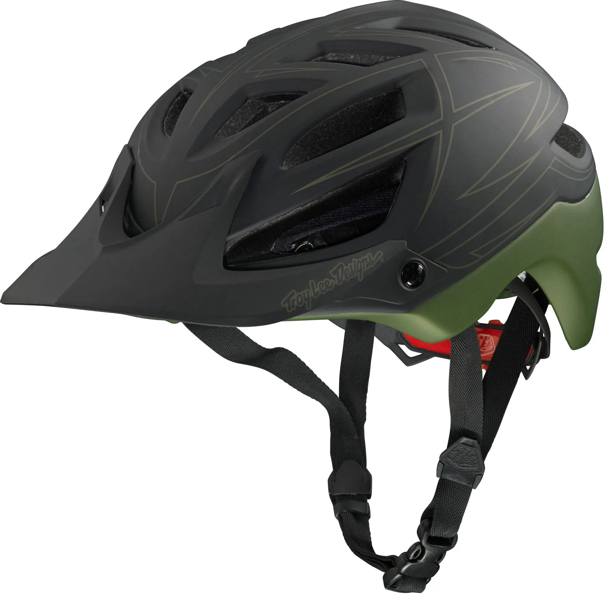 Troy Lee Designs A1 MTB Helmet - Pinstripe - Army Green