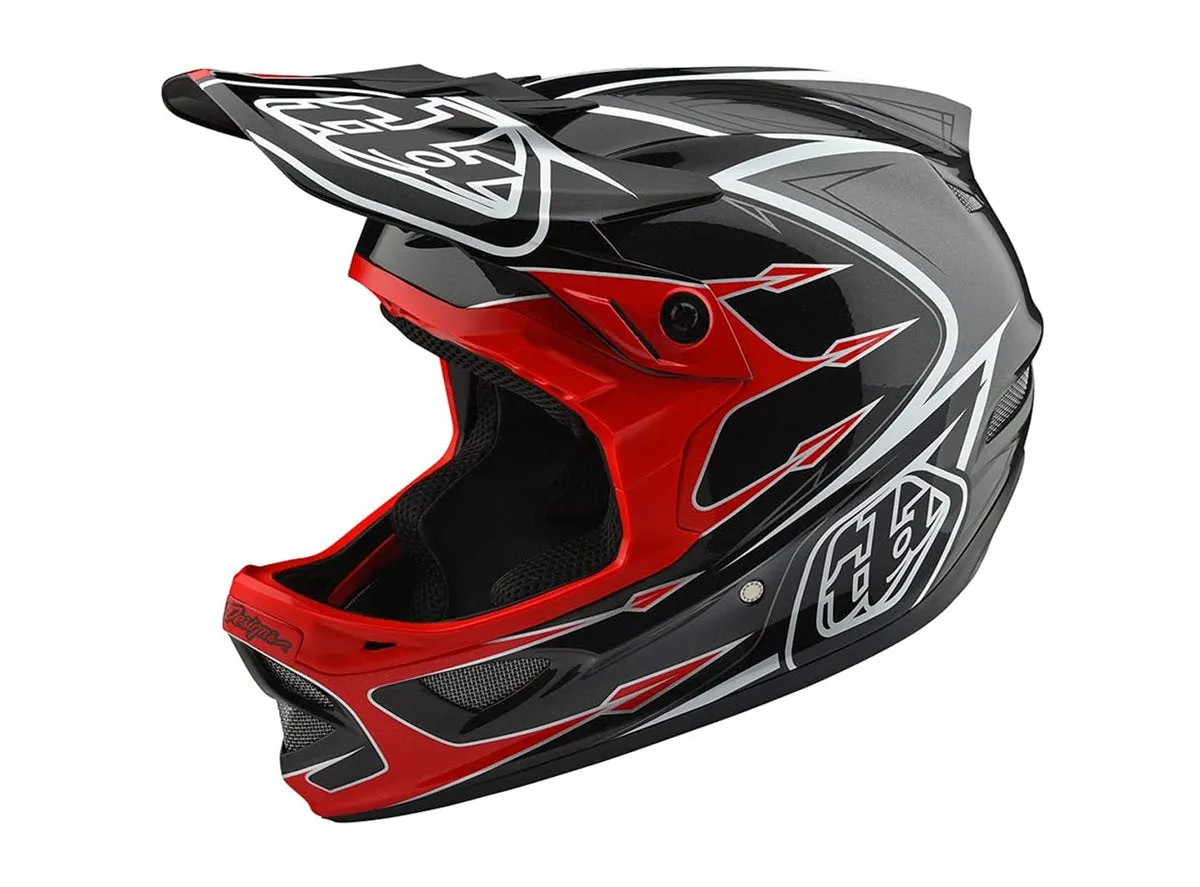 Troy Lee Designs D3 Composite Full Face Helmet - Corona Red-Gray - 2018