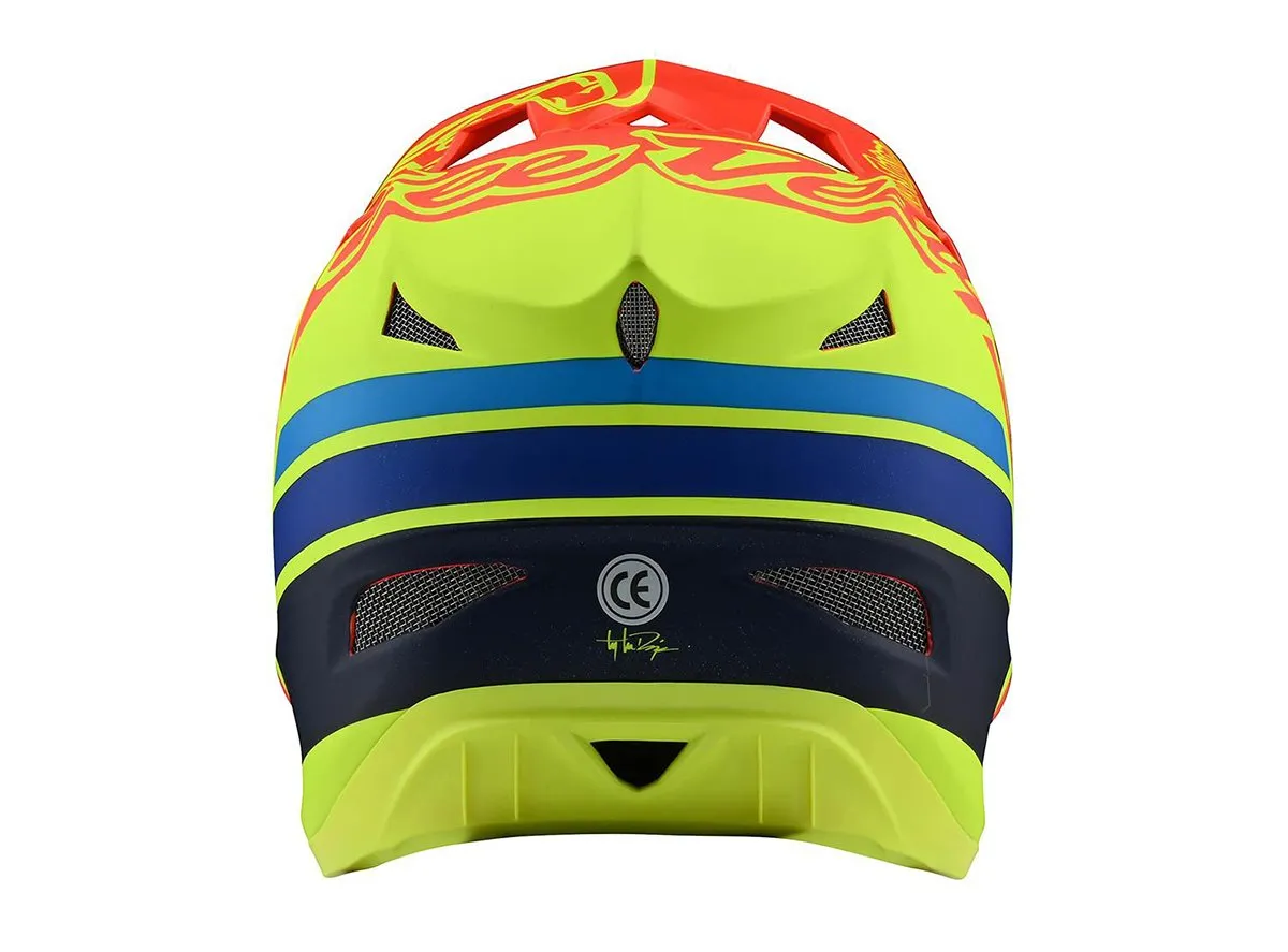 Troy Lee Designs D3 Fiberlite Full Face Helmet - Silhouette - Orange-Yellow - 2020