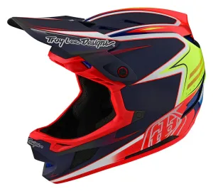 Troy Lee Designs D4 Carbon Full Face Helmet - Lines - Black-Red - 2022