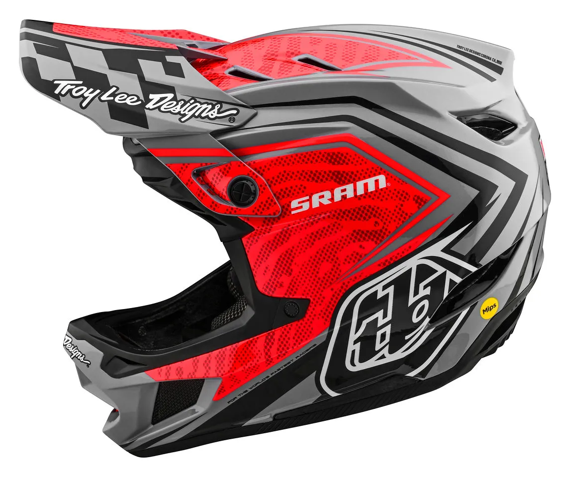 Troy Lee Designs D4 Carbon Full Face Helmet with MIPS - SRAM - Red-Black