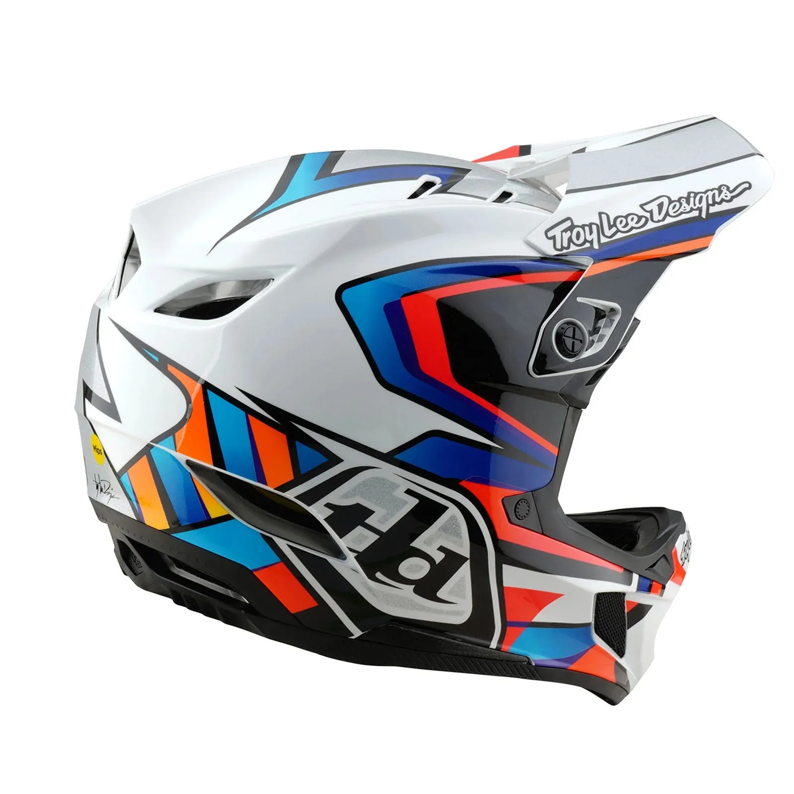 Troy Lee Designs D4 Composite Full Face Helmet - Frames - White-Silver