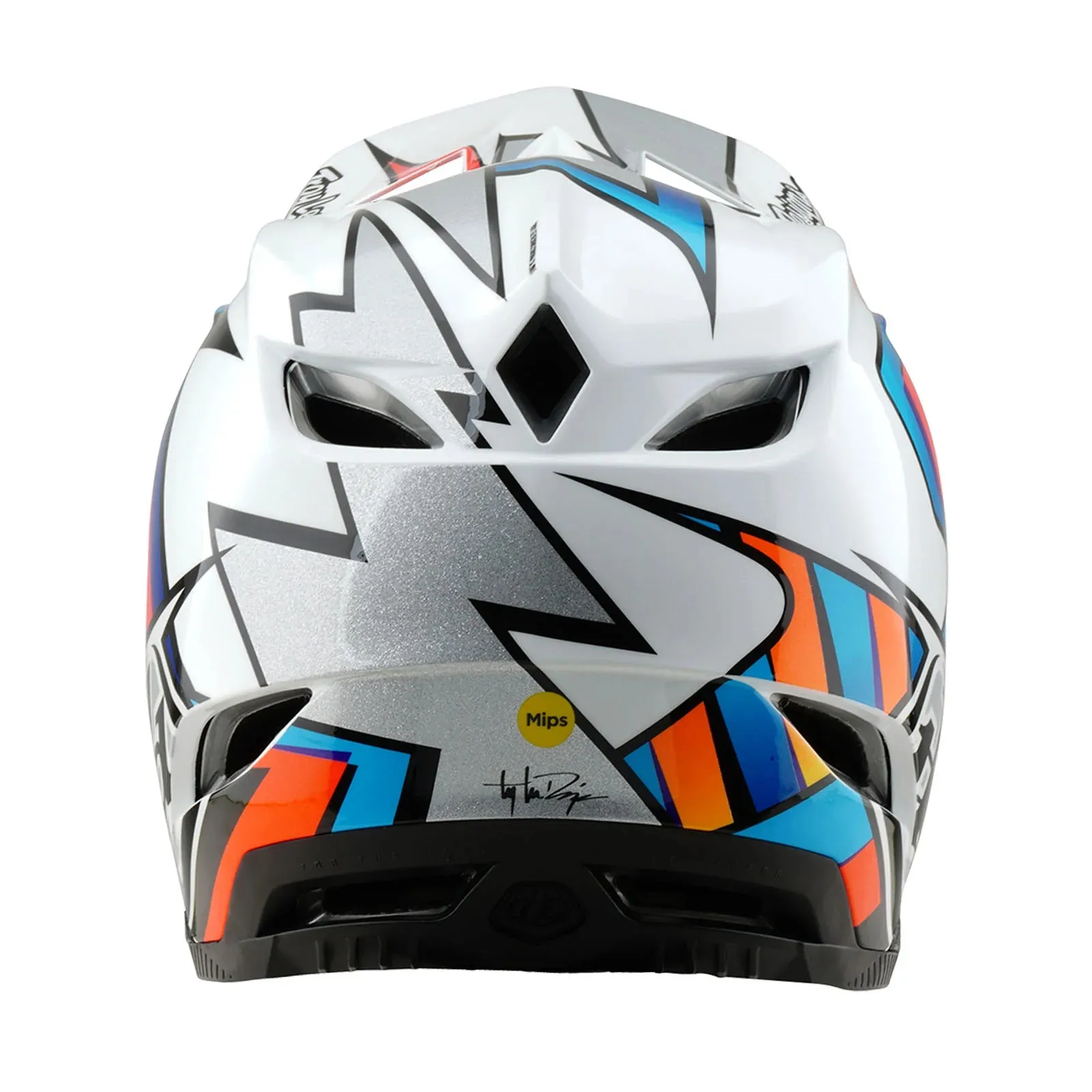 Troy Lee Designs D4 Composite Full Face Helmet - Frames - White-Silver