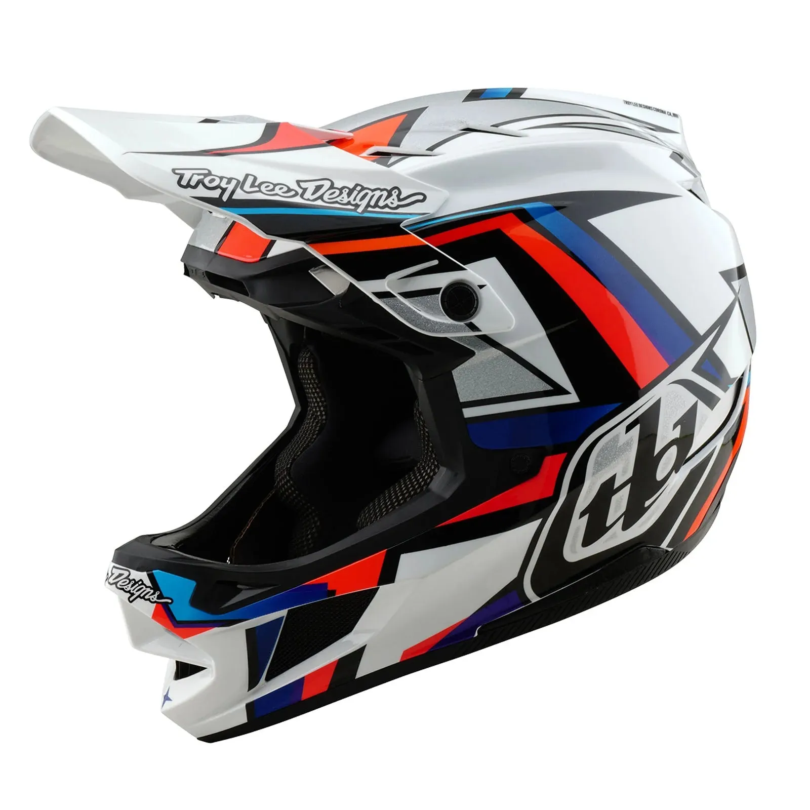 Troy Lee Designs D4 Composite Full Face Helmet - Frames - White-Silver