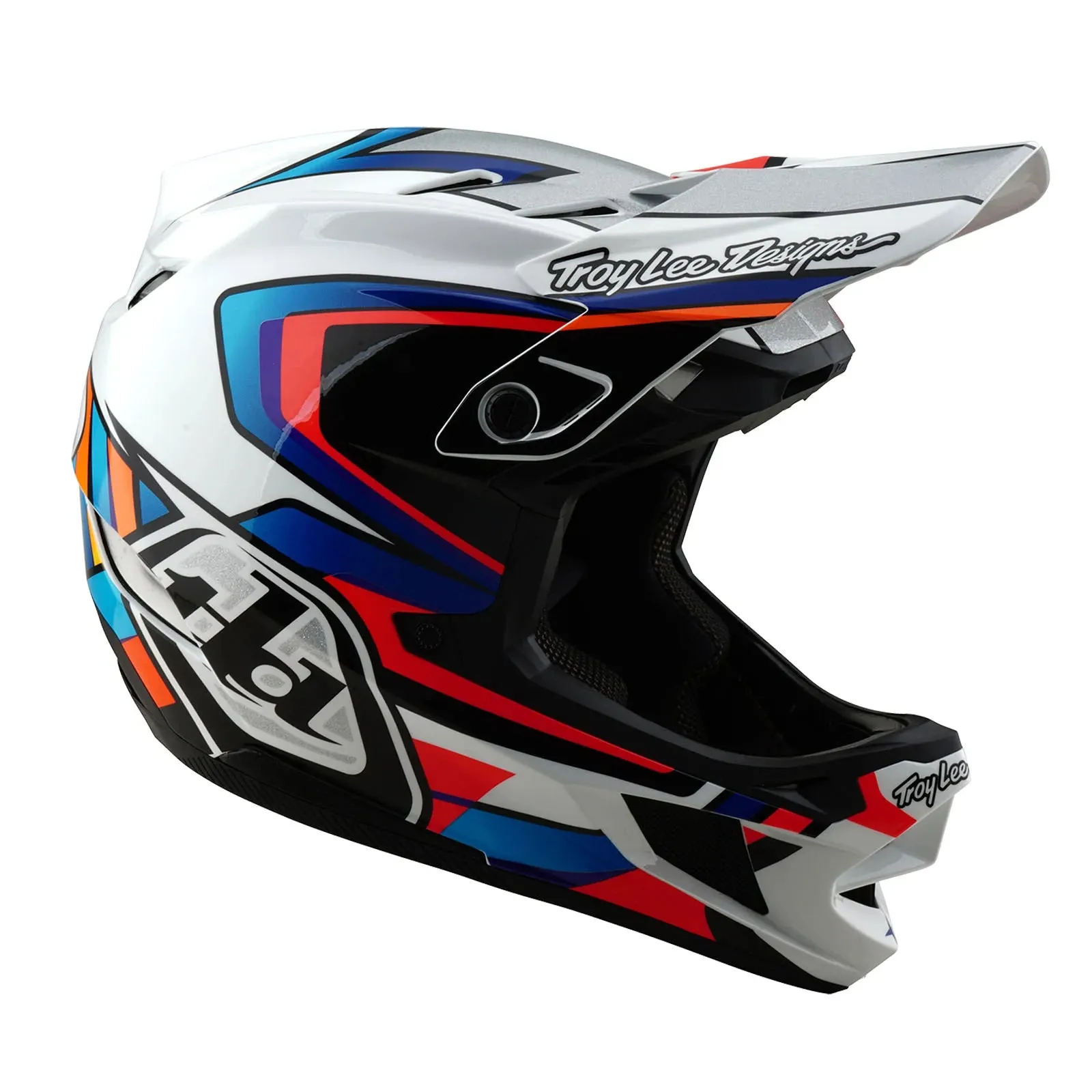 Troy Lee Designs D4 Composite Full Face Helmet - Frames - White-Silver